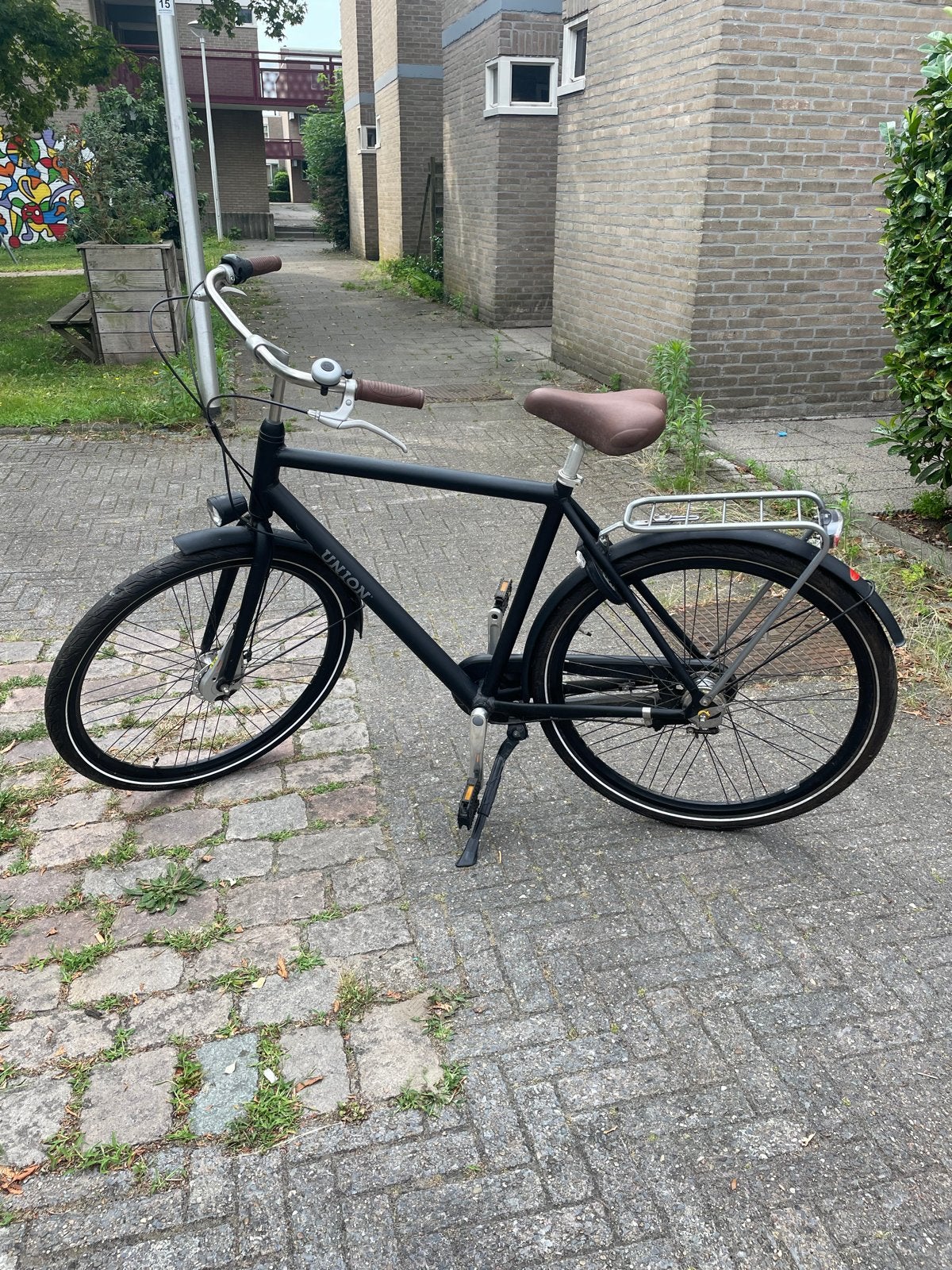 Heren fiets - Union Curb H57 Black T3 - Zo goed als nieuw!, Velgrem, Versnellingen, Zo goed als nieuw, 53 tot 57 cm