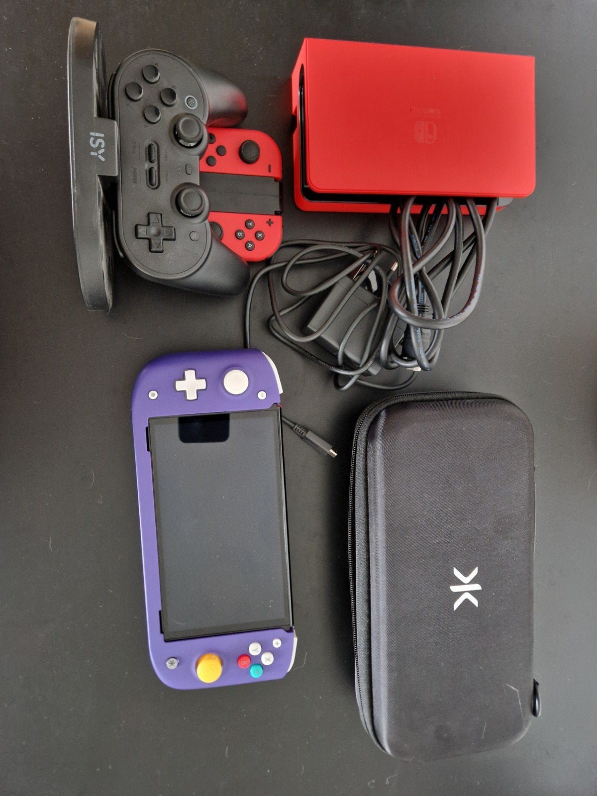 Nintendo Switch OLED Mario edition met nitrodeck & controler, Ophalen, Zo goed als nieuw, Met 2 controllers, Switch OLED