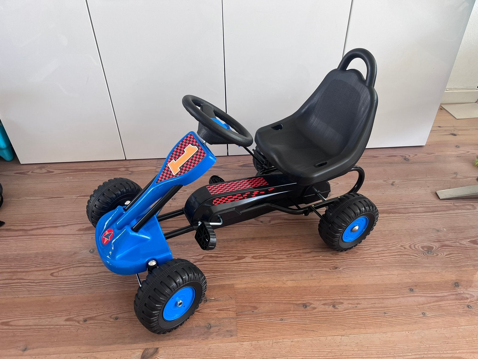 Nieuw: Blauwe skelter Go Kart met handrem verstelbare stoel, Ophalen, Nieuw, Overige merken