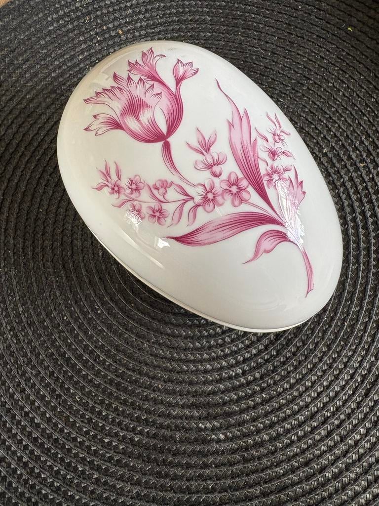 Hollóháza Porseleinen Sier Ei - Jaren '70 Trinket Box, Ophalen of Verzenden