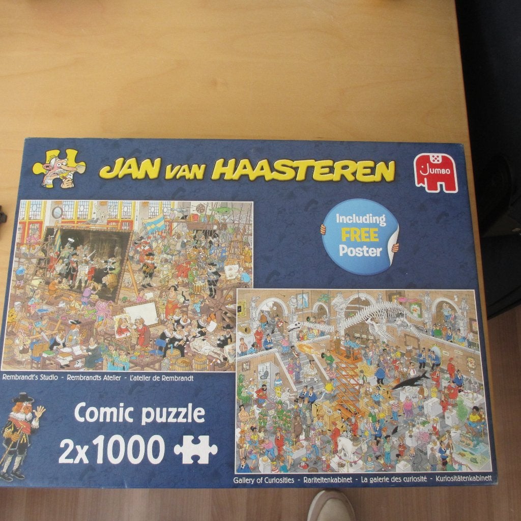 Jan van Haasteren puzzel 2 in 1 1x gemaakt, Ophalen of Verzenden, 500 t/m 1500 stukjes, Zo goed als nieuw