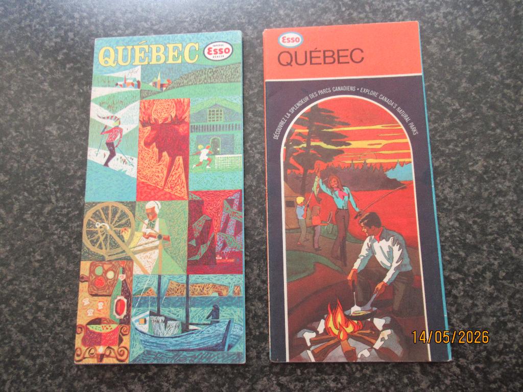 2  OUDE  KAARTEN/ PLATTEGRONDEN  VAN  QUEBEC- 1962 EN 1969, Gelezen, Ophalen of Verzenden, Landkaart, 1800 tot 2000