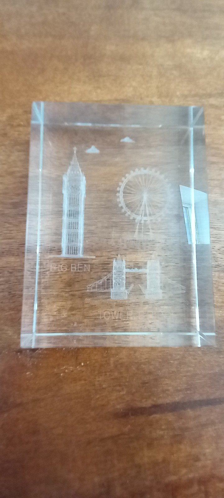 Glazen souvenir Londen: Big Ben, London Eye, Tower Bridge, Ophalen of Verzenden, Zo goed als nieuw, Glas, Modern