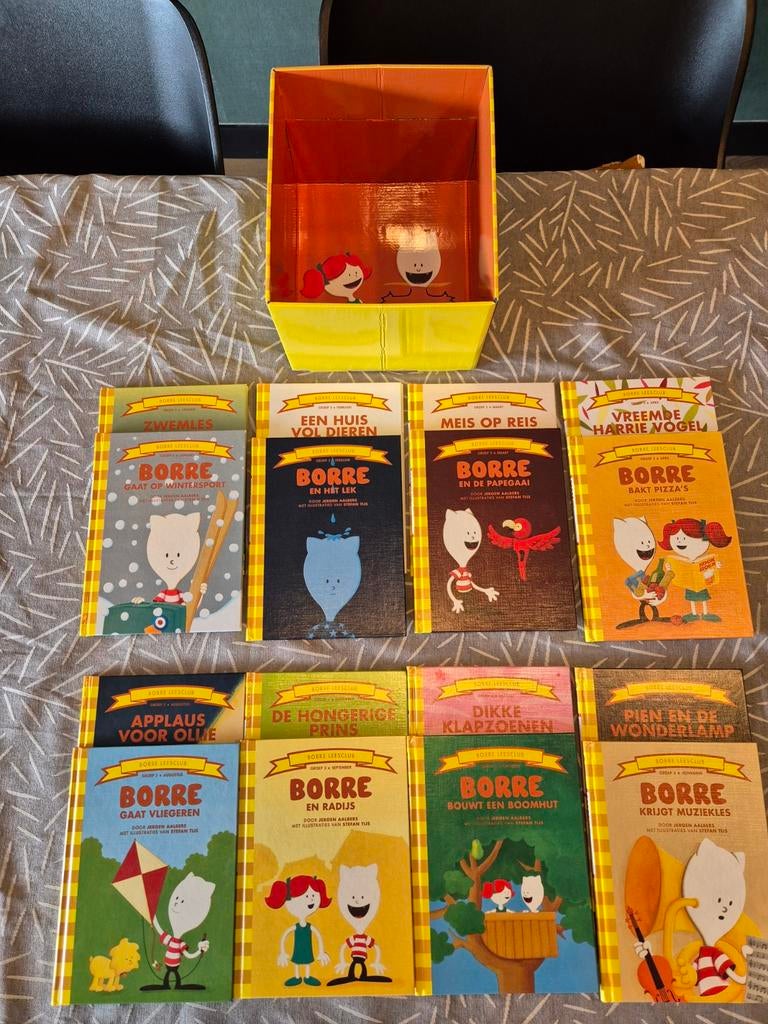 Borre Leesclub Boeken Set groep 3 - 16 Boeken met Box, Fictie algemeen, Ophalen of Verzenden, Zo goed als nieuw, Jeroen Aalbers