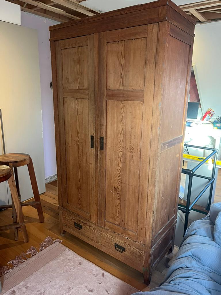 Klassieke vintage houten kledingkast € 200,-, Ophalen, Gebruikt, 50 tot 75 cm, 150 tot 200 cm
