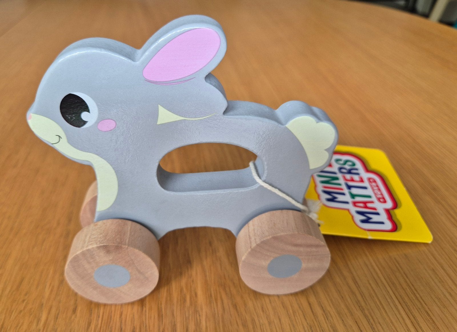 Mini Matters Houten Duwspeelgoed Konijn, Kinderen en Baby's, Ophalen of Verzenden, Nieuw, Duw- of Trekspeelgoed