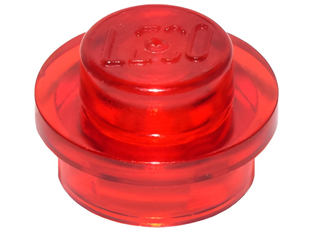 100x LEGO 3005741 - 4073 - Trans-Red Plate, Round 1 x 1, Gebruikt, Overige thema's, Lego, Ophalen of Verzenden