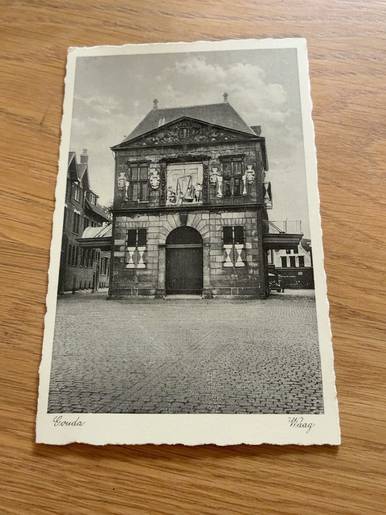 Gouda Waag oude ansichtkaart J. Sleding ongelopen, Verzenden, Voor 1920, Ongelopen, Zuid-Holland