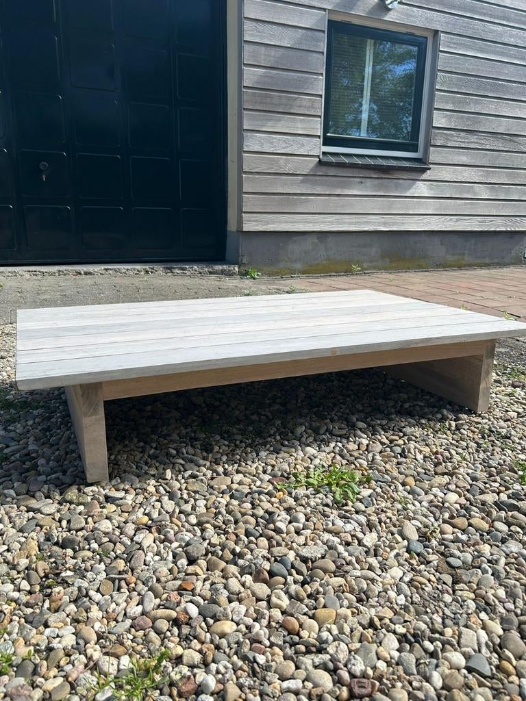 Robuuste houten bank 120x75 cm, Ophalen of Verzenden