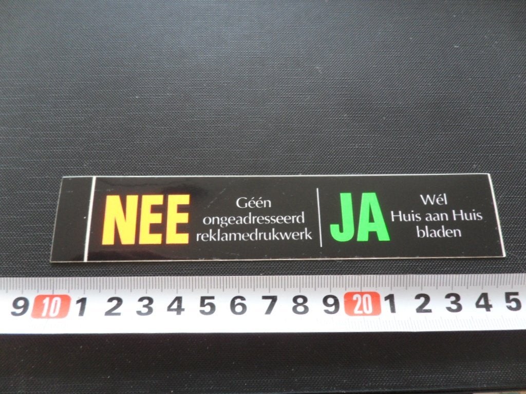sticker 318 brievenbus NEE JA, Ophalen, Zo goed als nieuw