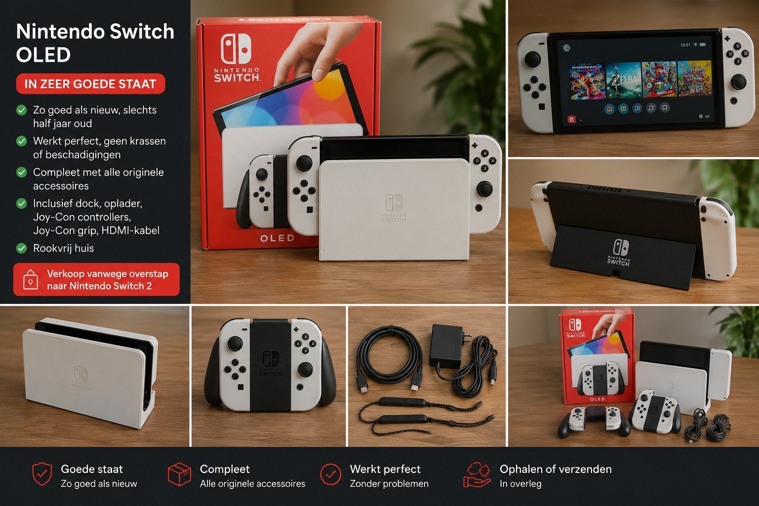 Nintendo Switch OLED - Zo goed als nieuw, Ophalen of Verzenden