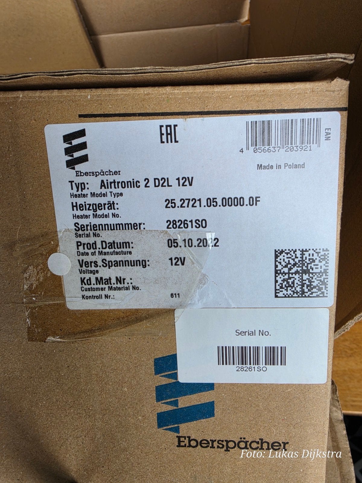 Eberspächer Airtronic S2 D2L 12V, Ophalen, Nieuw