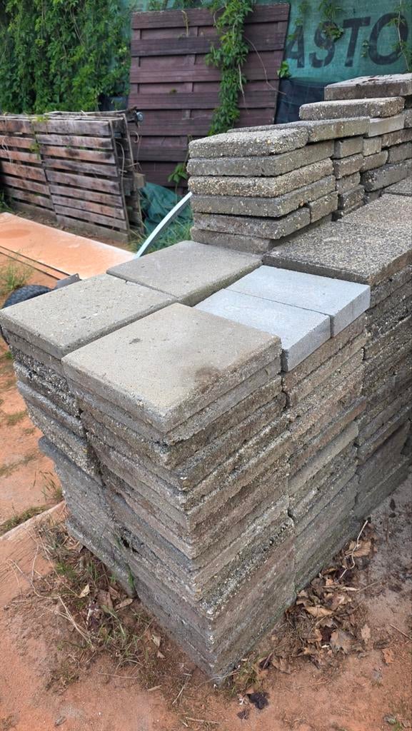 Gratis stoeptegels 30x30 cm, Tuin en Terras, Ophalen, Gebruikt, 10 m² of meer, Beton