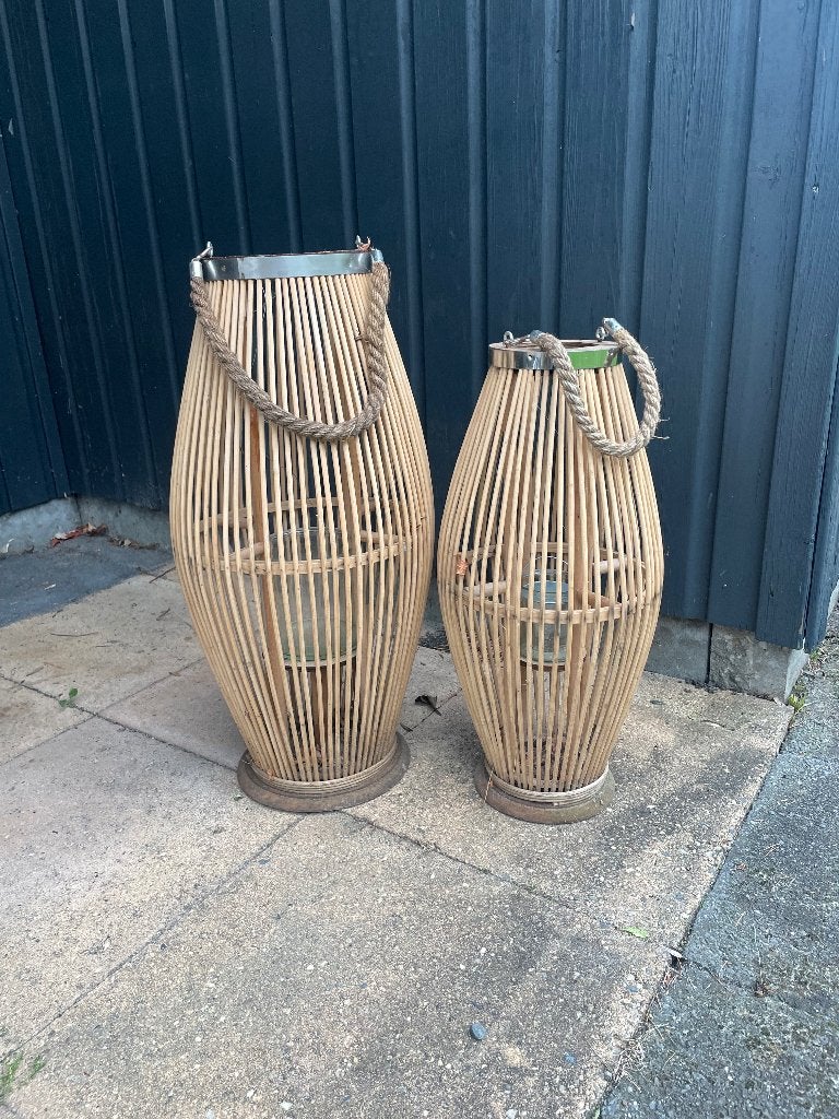 Grote houten windlichten, Huis en Inrichting, Ophalen, Windlicht, Gebruikt, Bruin
