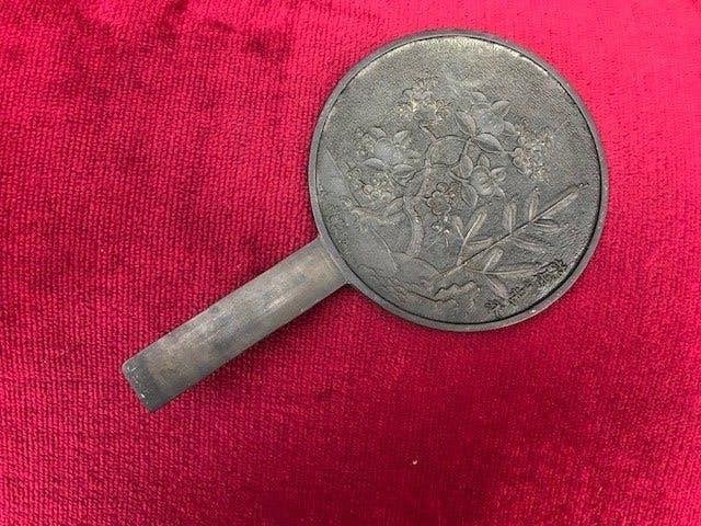 antieke Japanse bruidsspiegel, rond 1920, Antiek en Kunst, Ritueel object, Reliëf, Ophalen of Verzenden, Japan