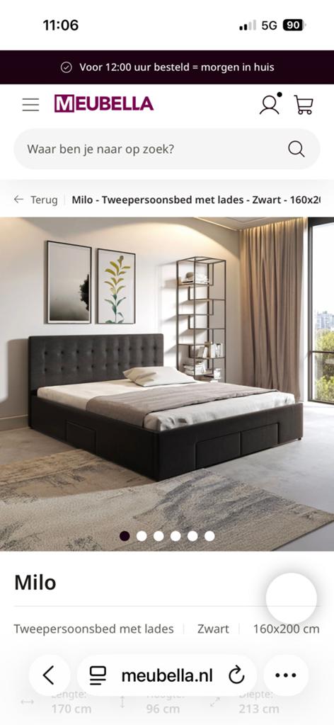 Bed 160 x200 met lattenbodem en energy matras, Tweepersoons, Ophalen of Verzenden, Zo goed als nieuw, 160 cm