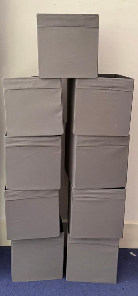 9x Ikea dröna bakken grijs, Ophalen, Gebruikt