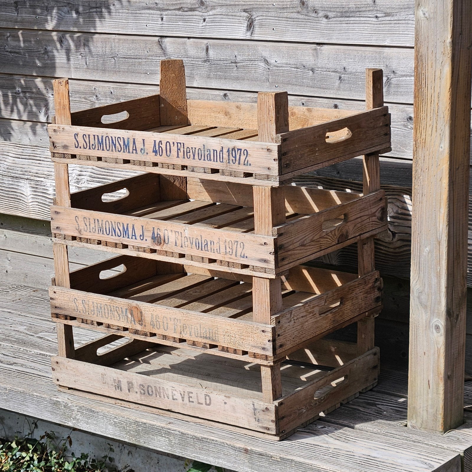 Aardappelkistjes hout Sijmonsma Flevoland en Sonneveld, Ophalen, Gebruikt
