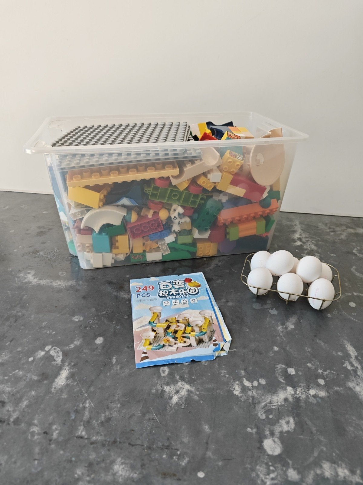 Grote bak Duplo met leuke knikkerbaan, Gebruikt, Inclusief extra onderdelen, Ophalen of Verzenden, Duplo