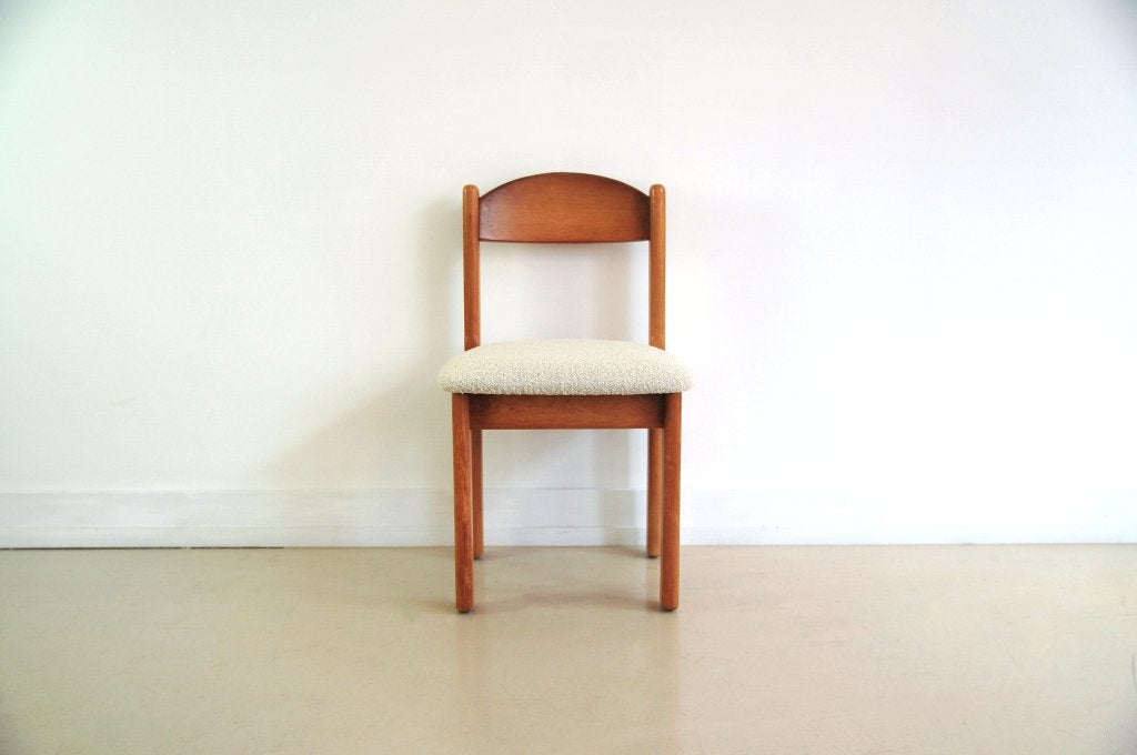 massief houten stoel, Hout, Gebruikt, Vintage refurbished, Bruin