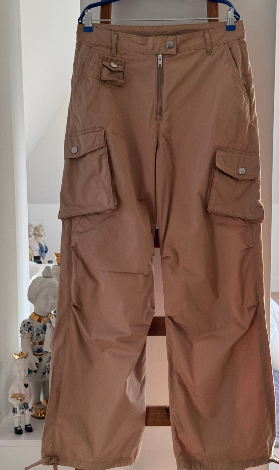 Ganni broek maat 38, Maat 38/40 (M), Verzenden, Beige, Nieuw