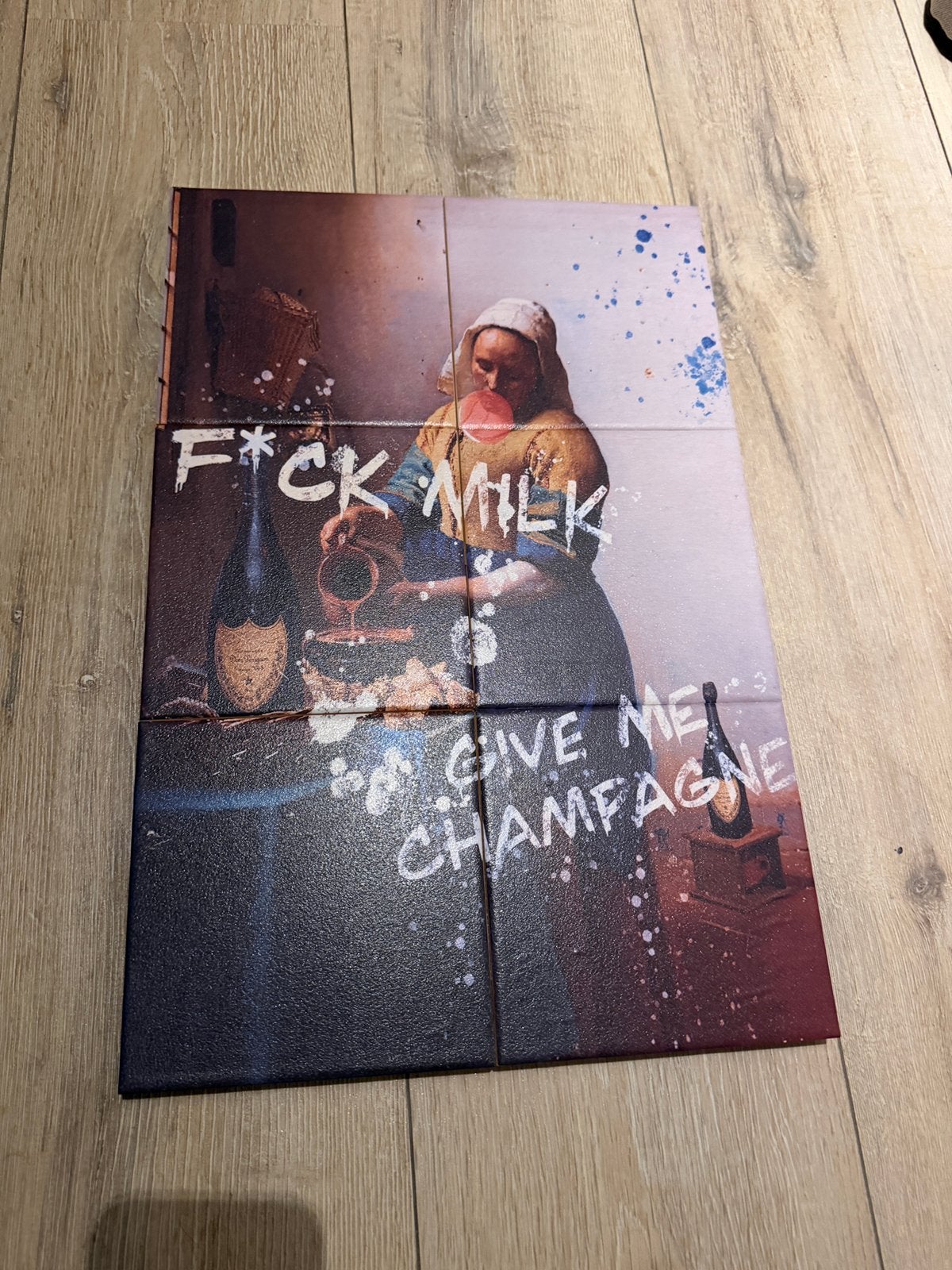 Tegeltableau - Fuck Milk Give me Champagne, Boeken, Ophalen of Verzenden, Zo goed als nieuw, Overige onderwerpen