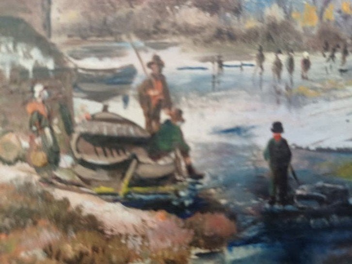 olieverfschilderijtje op paneel, Ophalen of Verzenden