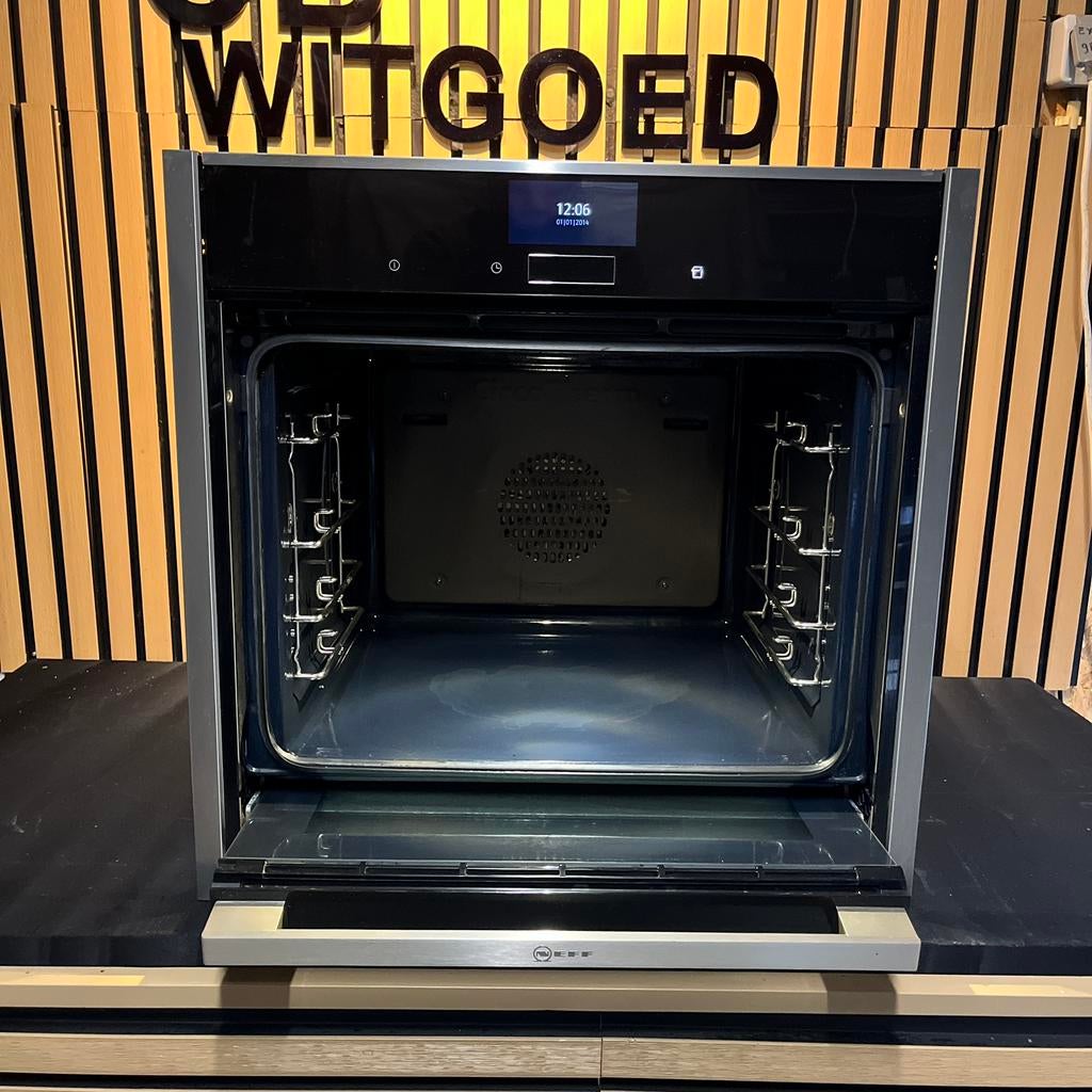 Siemens/Neff combi stoomoven met Slide & Hide systeem, Ophalen, Zo goed als nieuw, Stoom, Oven met grill