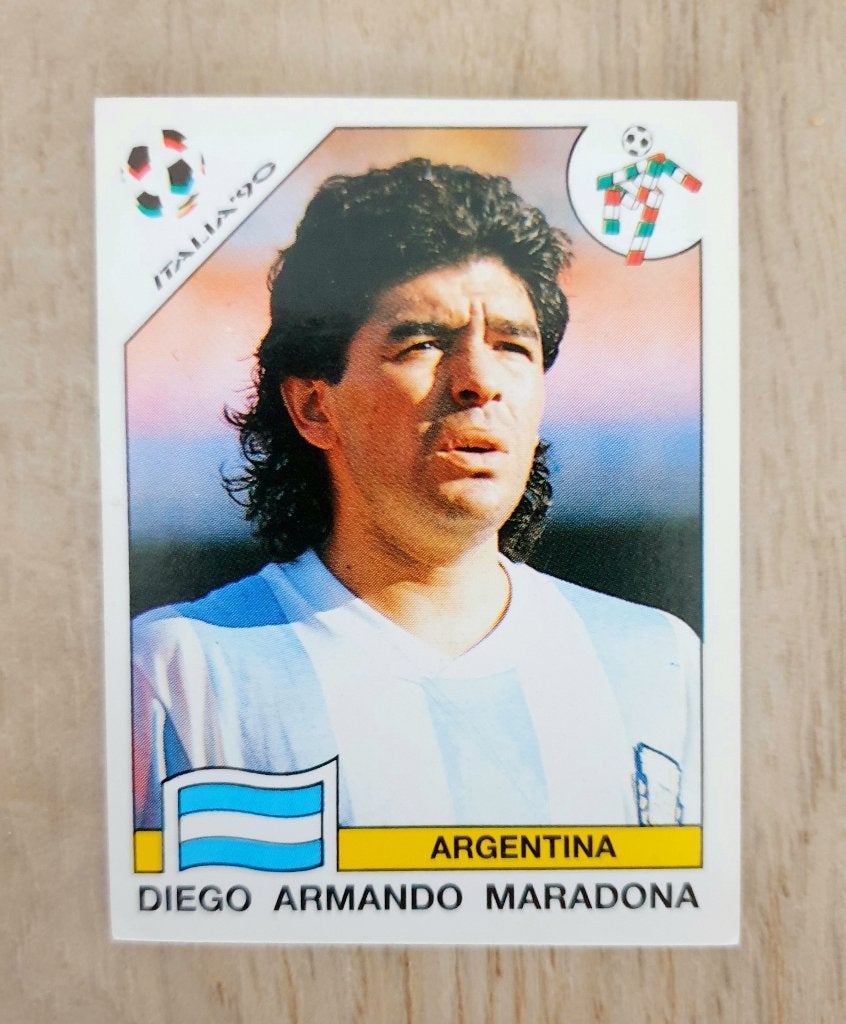 Maradona Panini WK 1990, Verzenden, Zo goed als nieuw, Buitenlandse clubs, Poster, Plaatje of Sticker