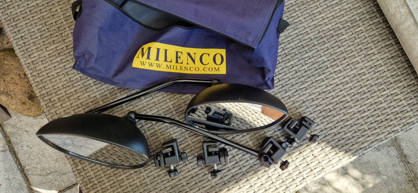 complete set milenco aero caravanspiegels, Ophalen of Verzenden, Gebruikt