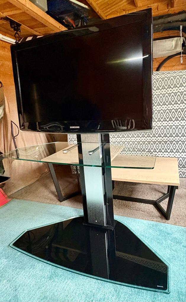 Tv meubel met glasplaten, Ophalen, 25 tot 50 cm, Minder dan 100 cm