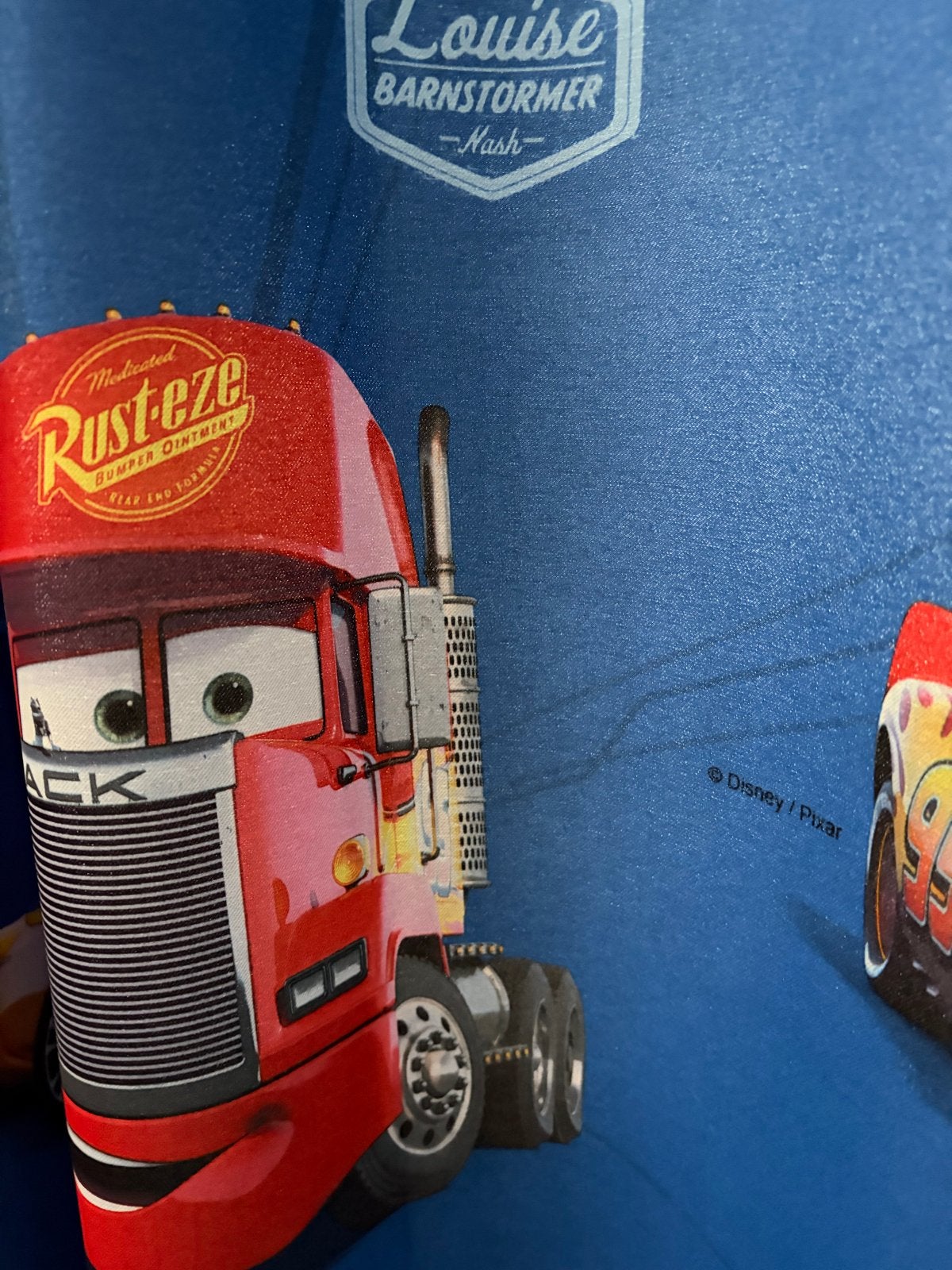 Gordijnen met Cars patroon - Ideaal voor kinderkamer!, Gebruikt, Blauw, Ophalen of Verzenden, Gordijn