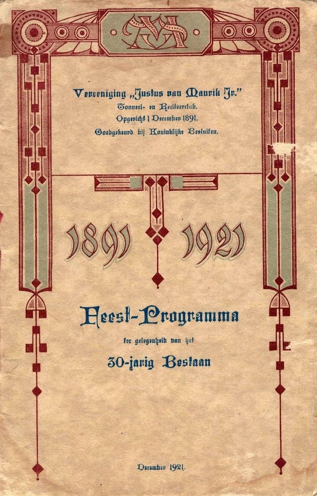 Feest-Programma Vereeniging Justus van Maurik Jr., Boeken, Verzenden, Gelezen, Ballet of Musical