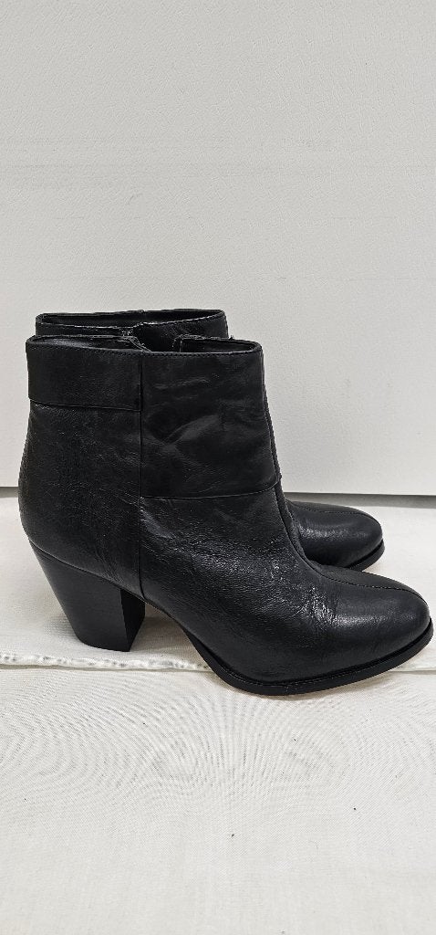 Dune zwarte leren enkellaarzen maat 38 (51024), Kleding | Dames, Zwart, Lage of Enkellaarzen, Ophalen of Verzenden, Zo goed als nieuw
