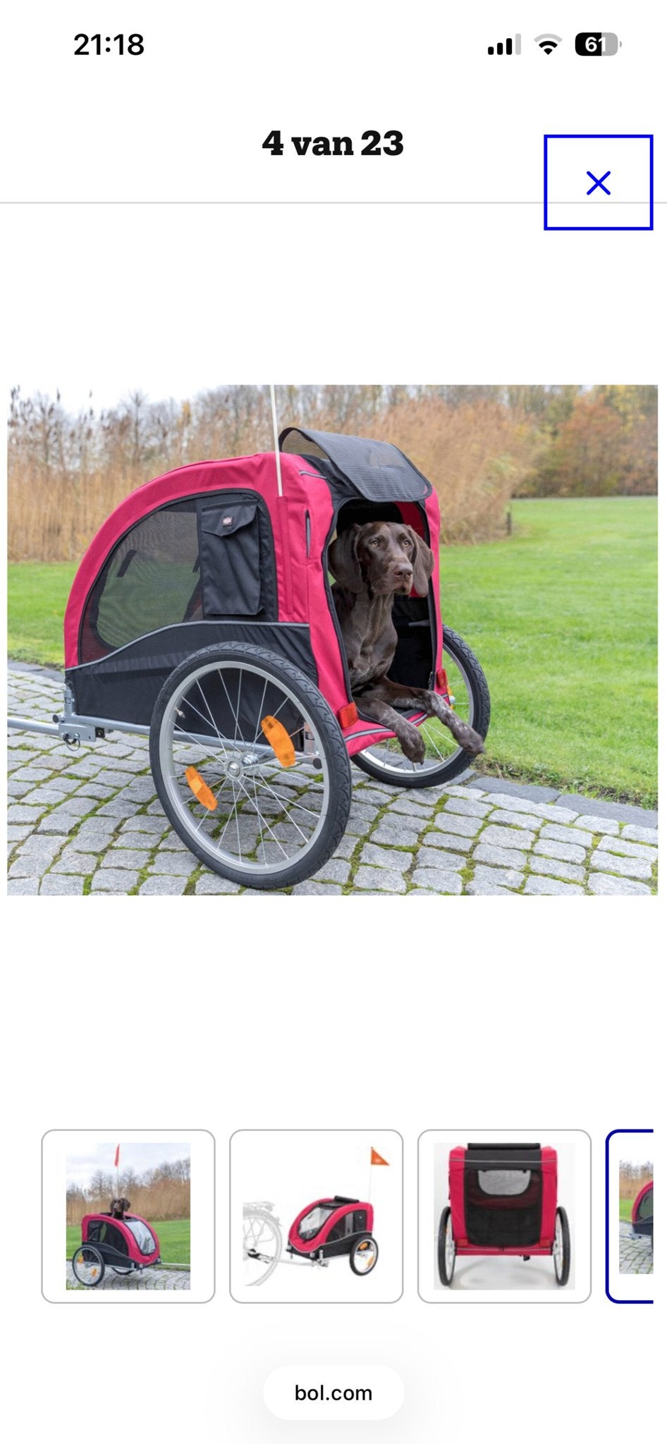 Hondenfietskar - Comfortabel en Veilig voor Uw Hond, Gebruikt, Opvouwbaar, 20 tot 40 kg, Ophalen of Verzenden
