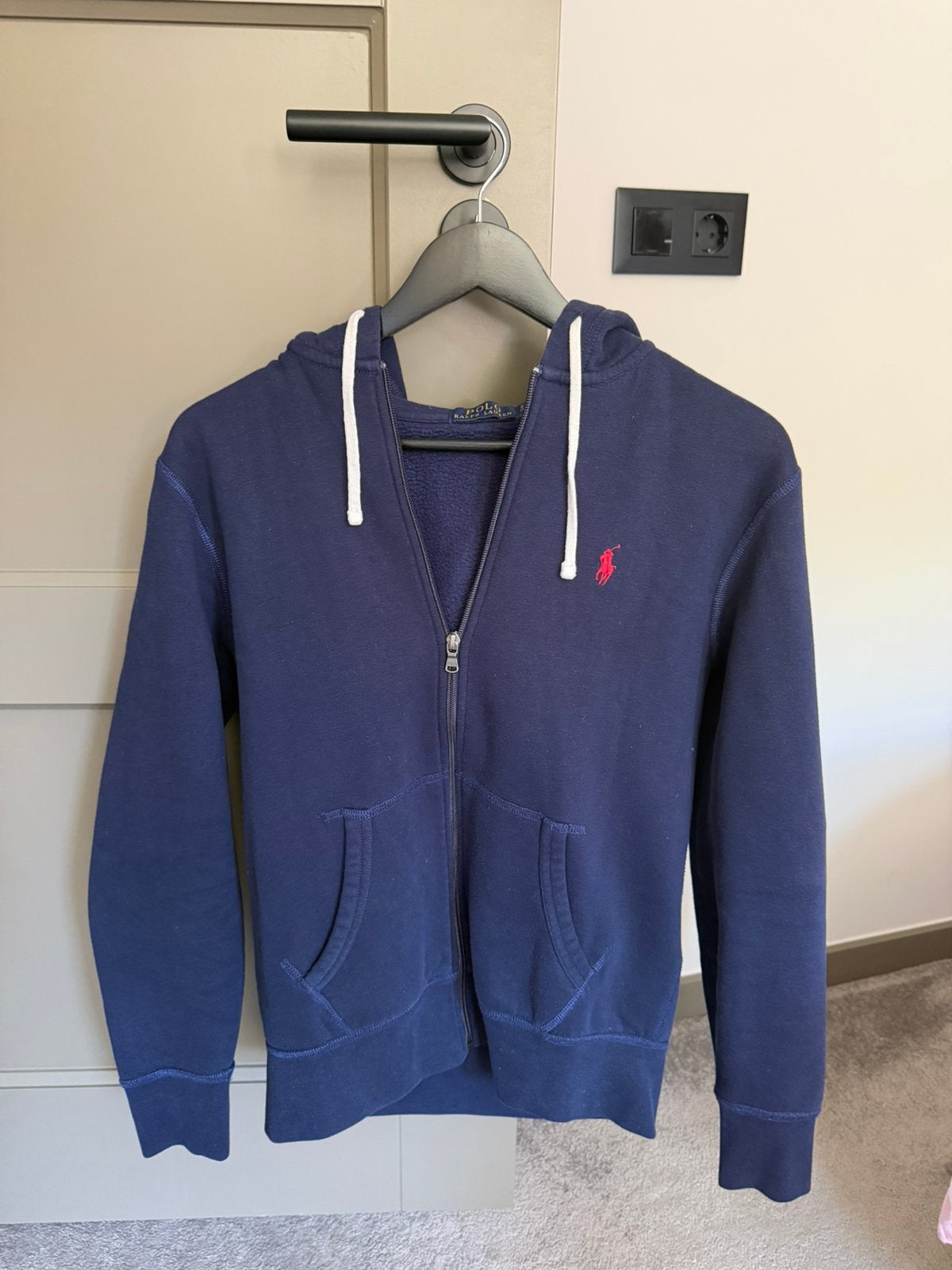 Hoodie Polo Ralph Lauren mt S donkerblauw, Ophalen of Verzenden, Zo goed als nieuw, Maat 46 (S) of kleiner, Blauw