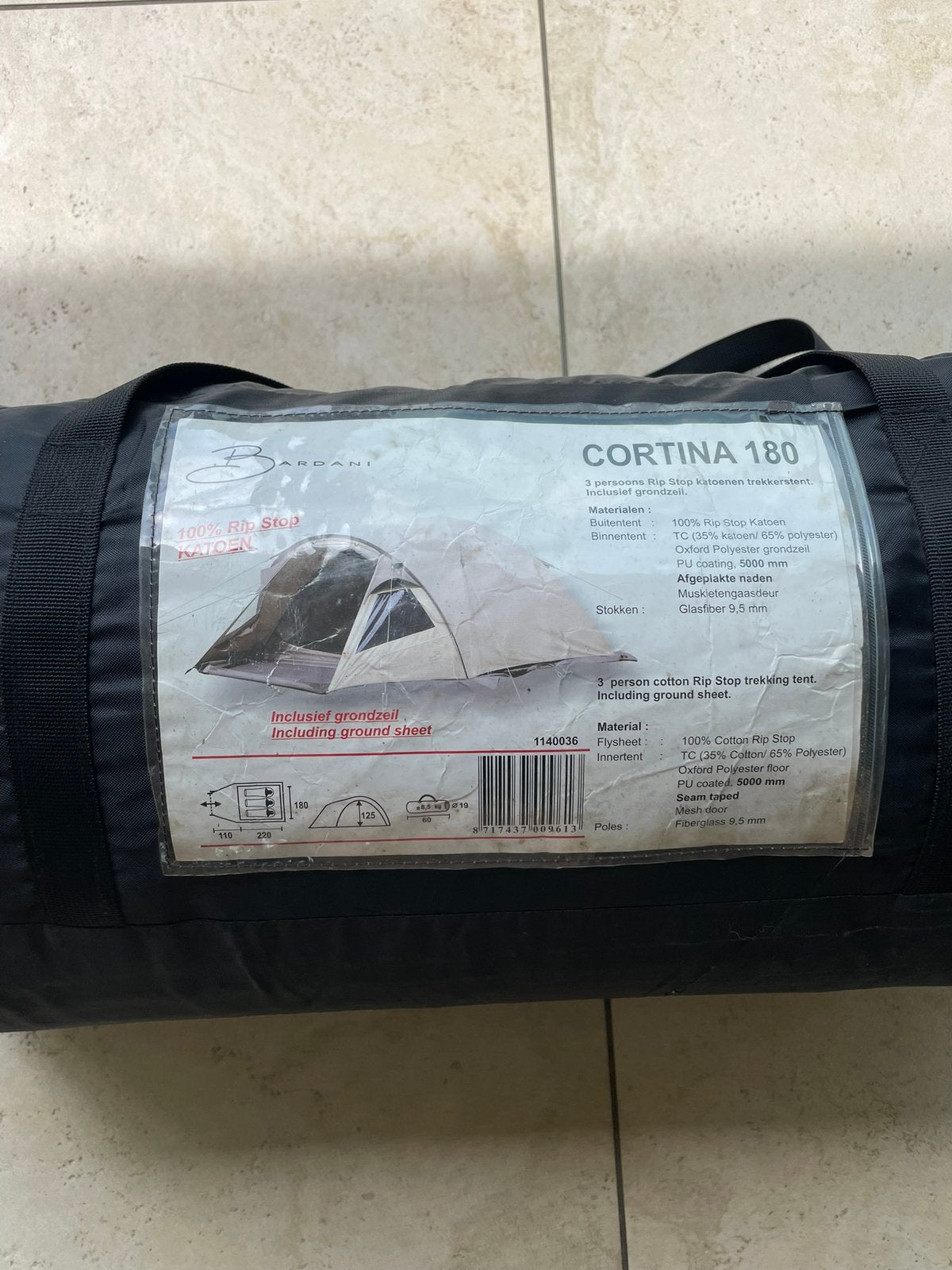 Bardani cortina 180, Caravans en Kamperen, Ophalen, Tot en met 3