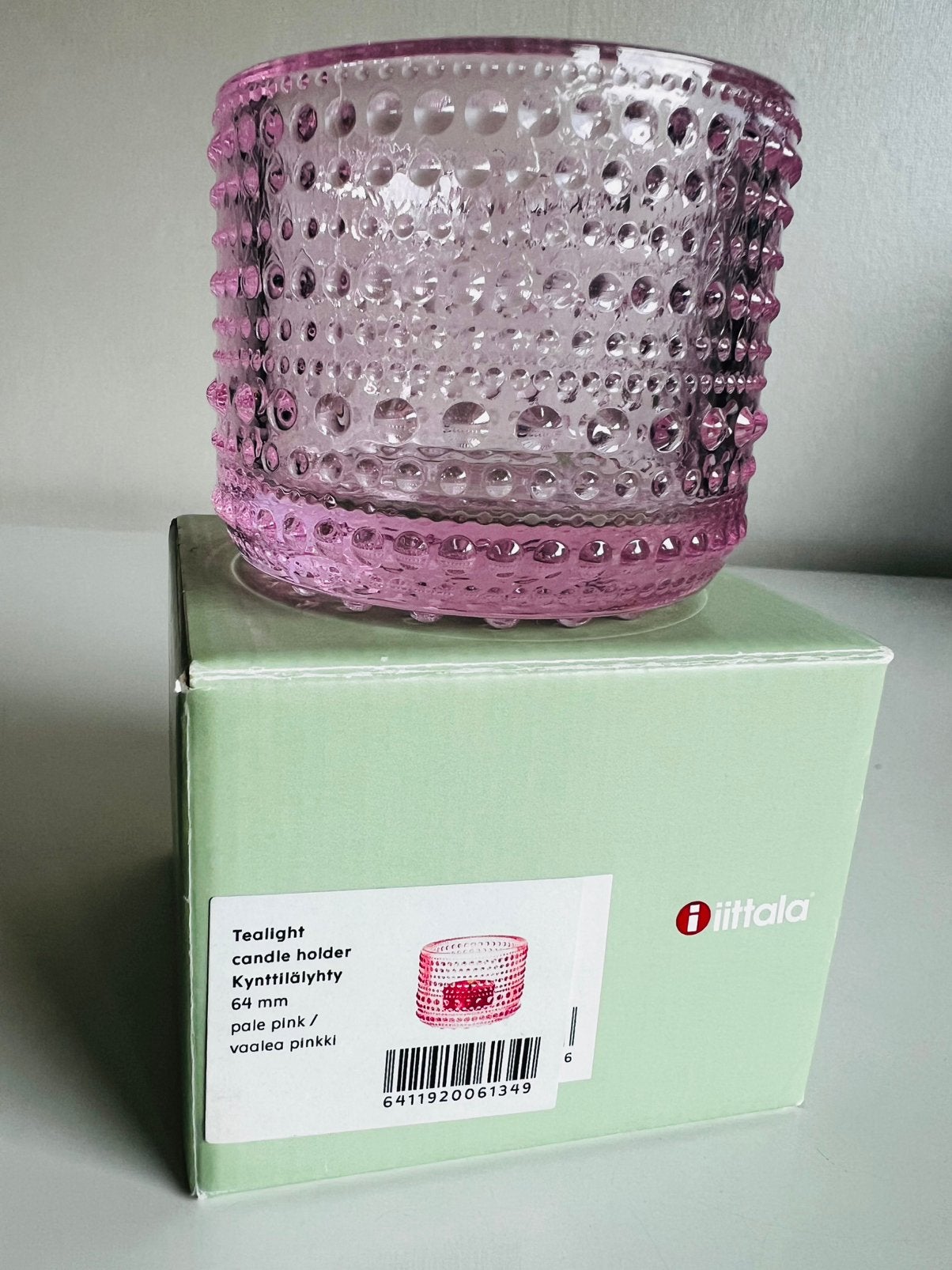 Iittala Kastehelmi Waxinelichthouder Pale Pink Oiva Toikka, Waxinelichthouder, Ophalen of Verzenden, Iittala, Glas