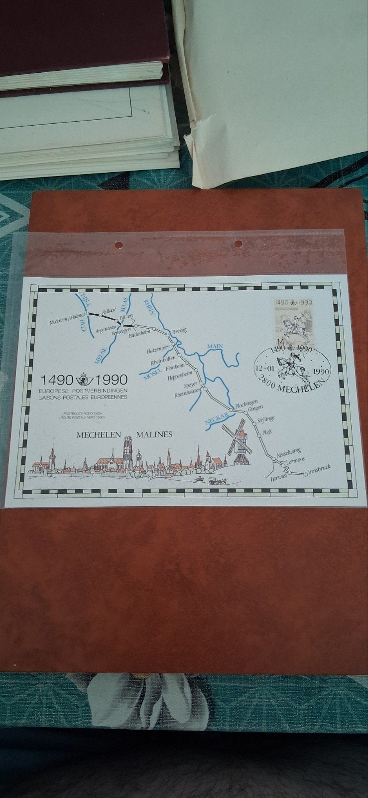 Historische Postroute Mechelen 1490-1990, Ophalen of Verzenden