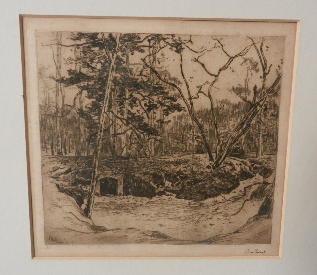 Ets Landschap bij Soestdijk? Willem de Zwart(1862-1931) vW23, Ets, Origineel, Ophalen of Verzenden, Landschap