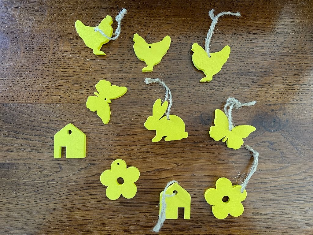 10 Paastak Hangers van Hout Kleur: Geel Nieuw, Diversen, Pasen, Ophalen of Verzenden, Nieuw