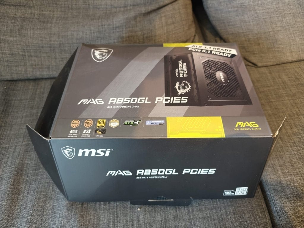 Computervoeding MSI MAG A850GL PCIE5 850w, Ophalen of Verzenden, Zo goed als nieuw