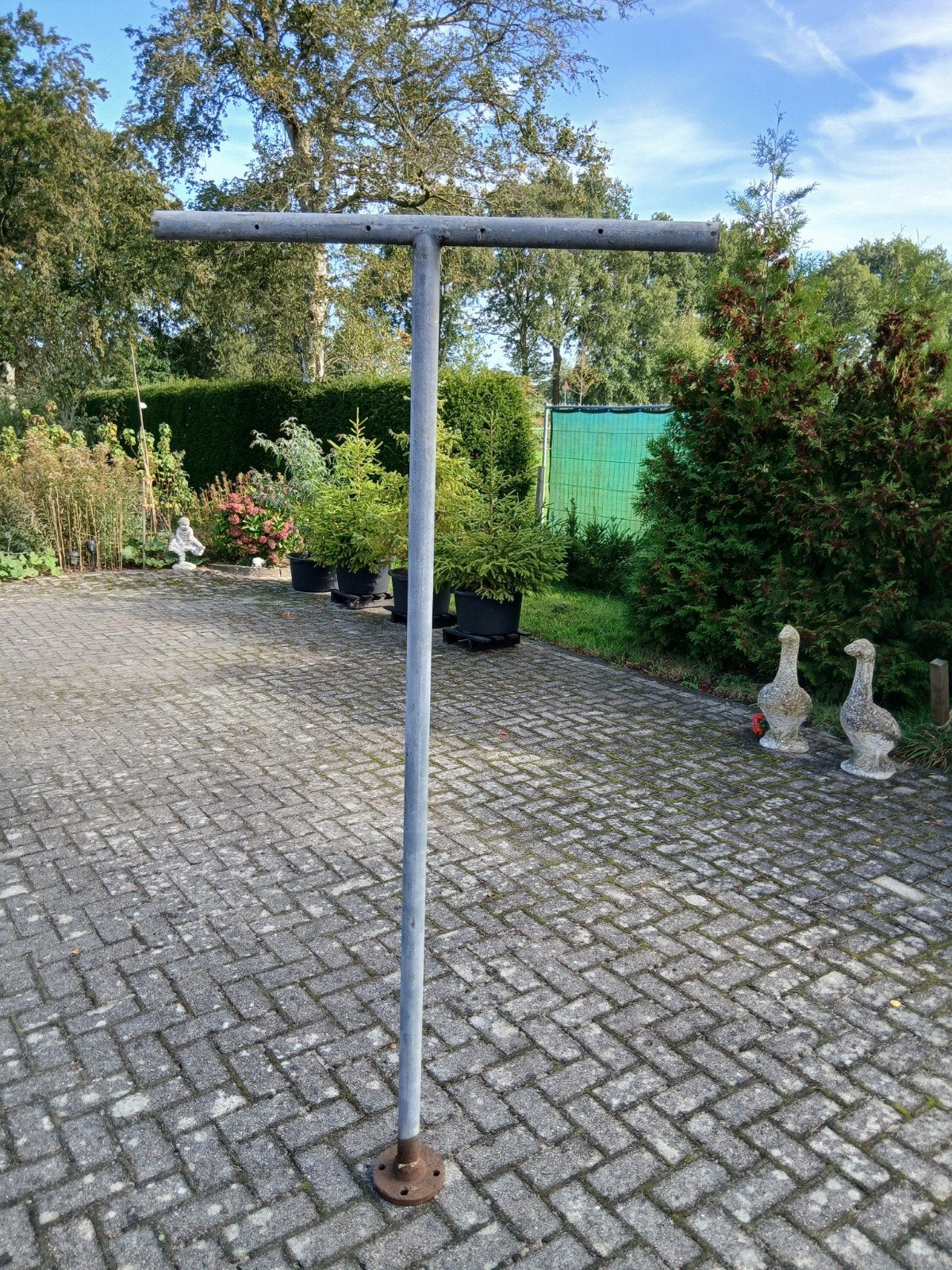 waslijnpalen, Ophalen, Wasrek