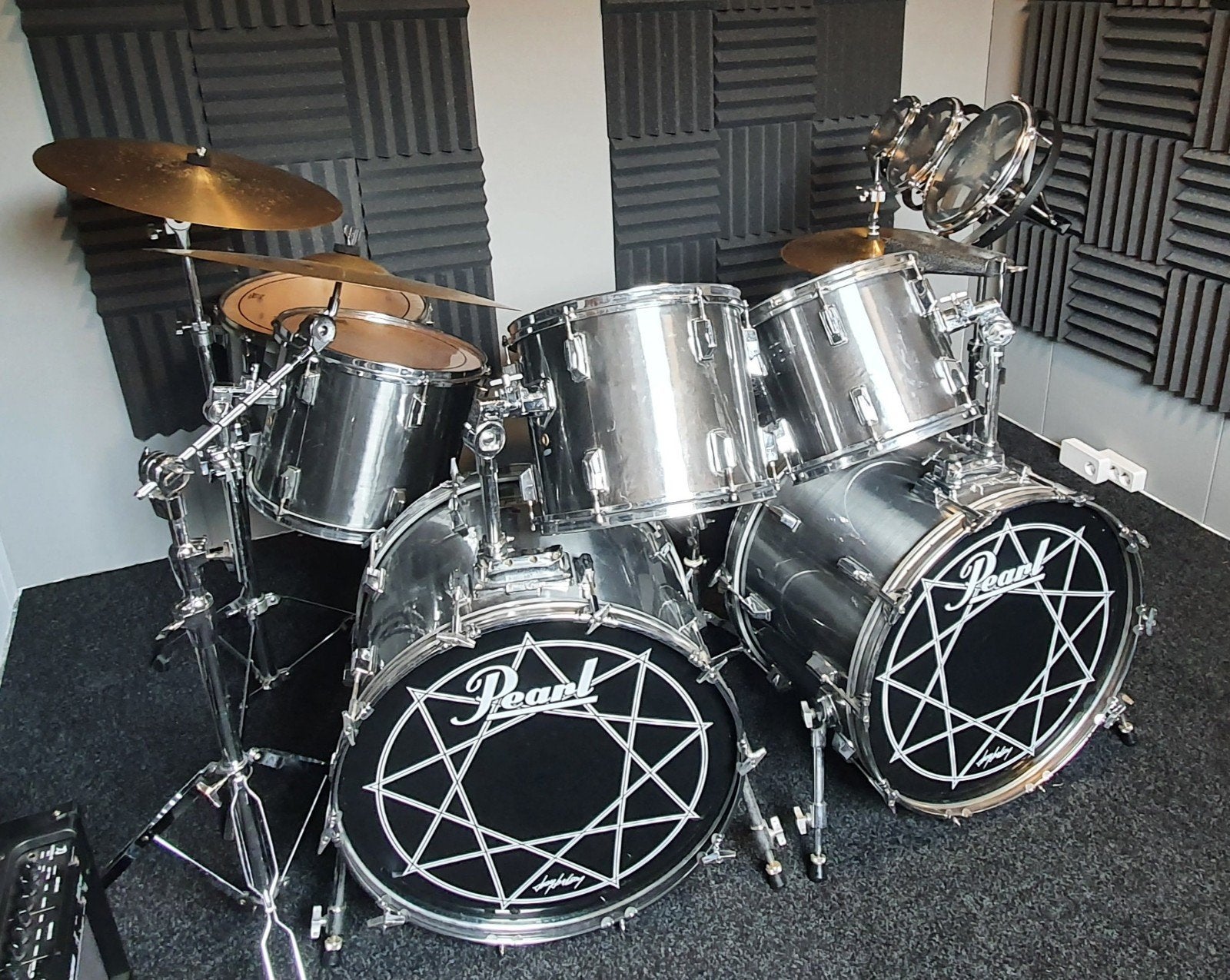 Pearl World Series 6-delige shellset Smokey Chrome, Ophalen, Gebruikt, Pearl