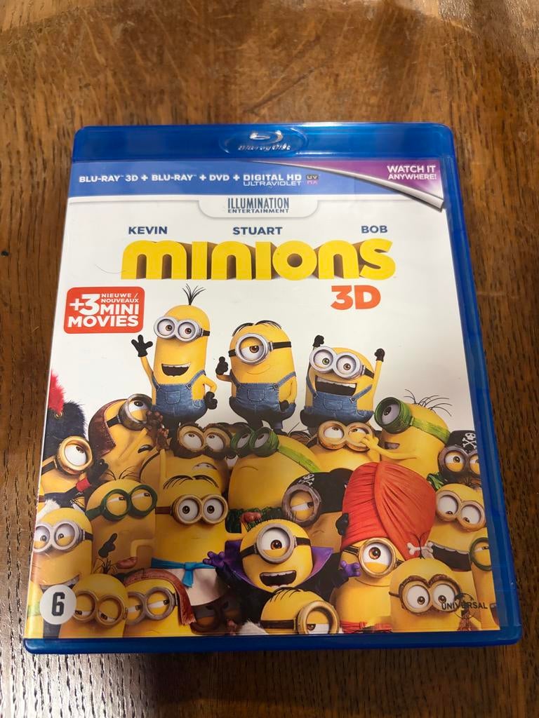 Minions 3D Blu-ray + Blu-ray + DVD + Digital HD, Cd's en Dvd's, Blu-ray, Ophalen of Verzenden, Gebruikt, Tekenfilms en Animatie