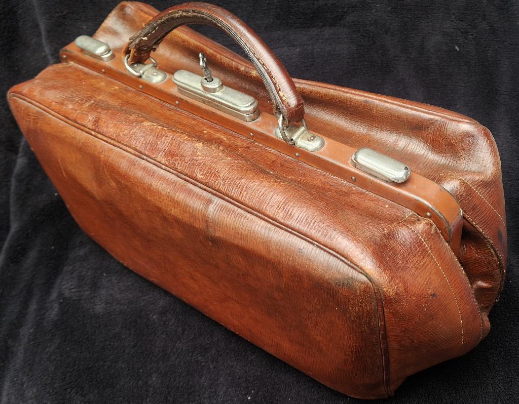 Prachtige vintage DOKTERSVALIES dokterstas cognac leder, Ophalen of Verzenden