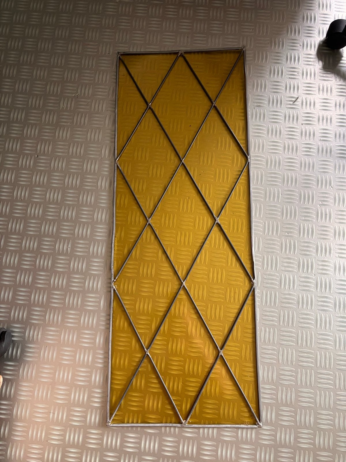 Twee stuks glas in lood, geel glas, Ophalen, Gebruikt, Minder dan 80 cm, Glasplaat