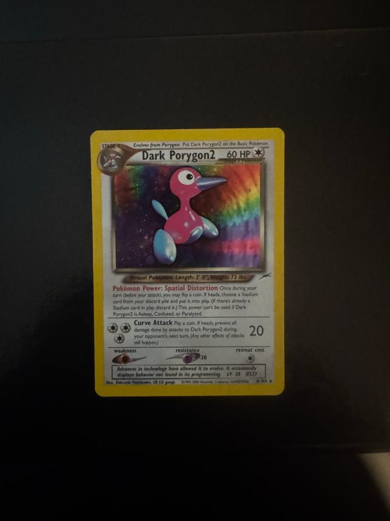 Dark Porygon2 Pokémon kaart, Hobby en Vrije tijd, Verzamelkaartspellen | Pokémon, Ophalen of Verzenden, Gebruikt, Losse kaart