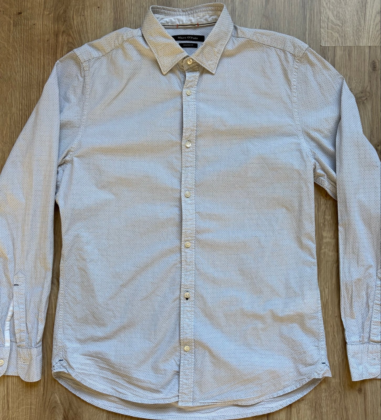Marc O'Polo overhemd, maat M (39/40), Shaped Fit, Ophalen of Verzenden, Zo goed als nieuw, Wit, Halswijdte 39/40 (M)