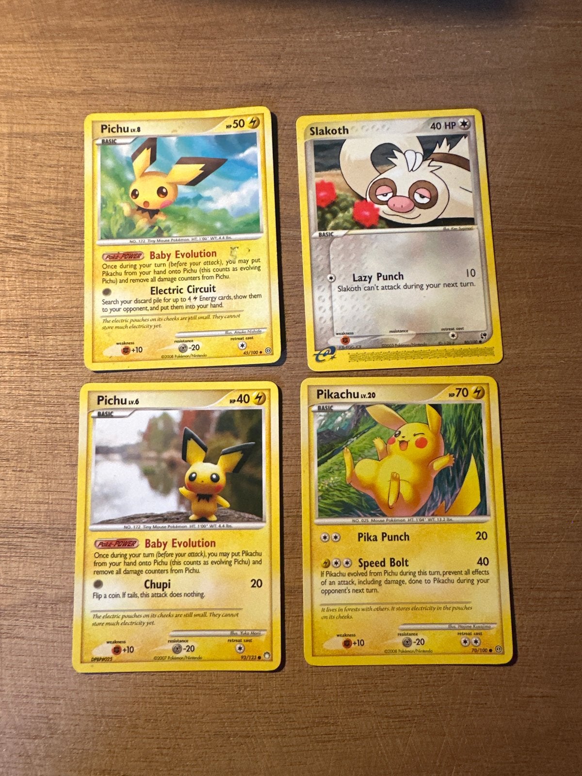 Pichu, Pikachu & Slakoth Pokémon kaarten (e-reader 2003), Hobby en Vrije tijd, Verzamelkaartspellen | Pokémon, Ophalen of Verzenden